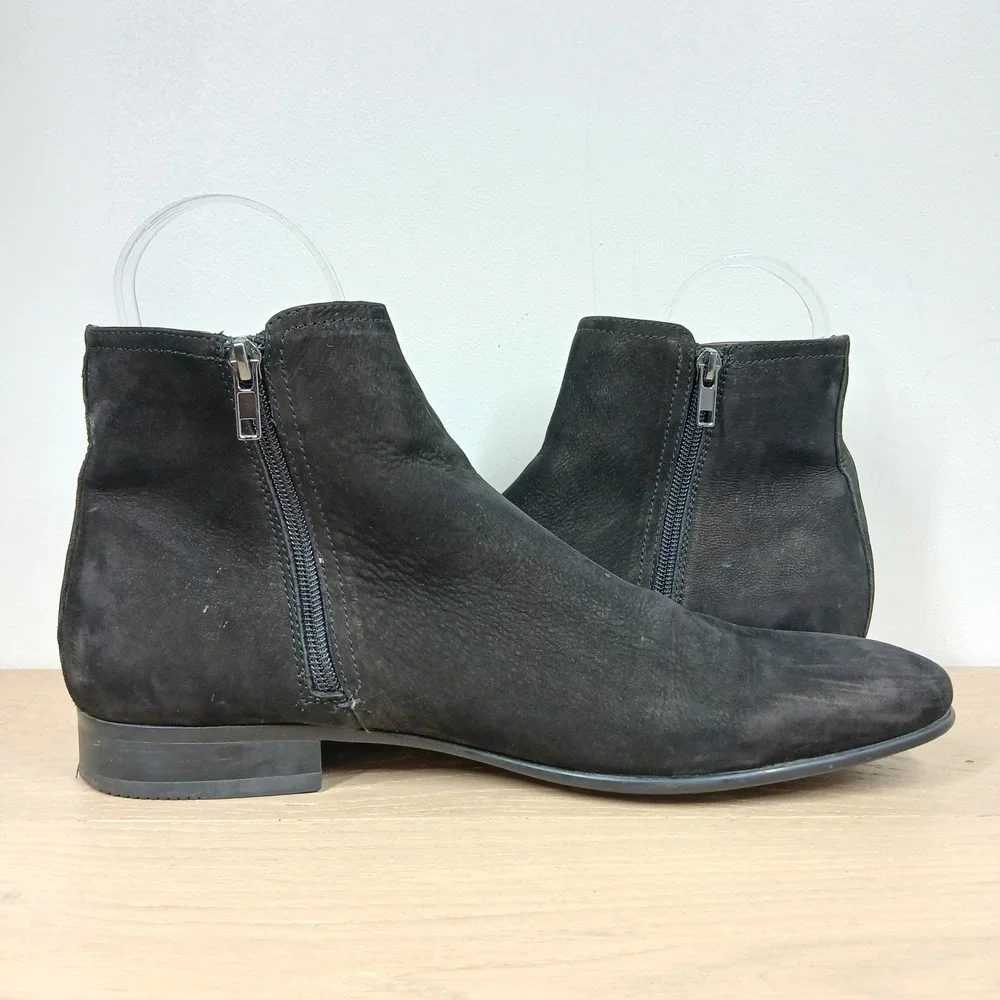 ALDO Ankle Boots Men's US 10 Black Suede Chelsea Side Zip Dress Booties